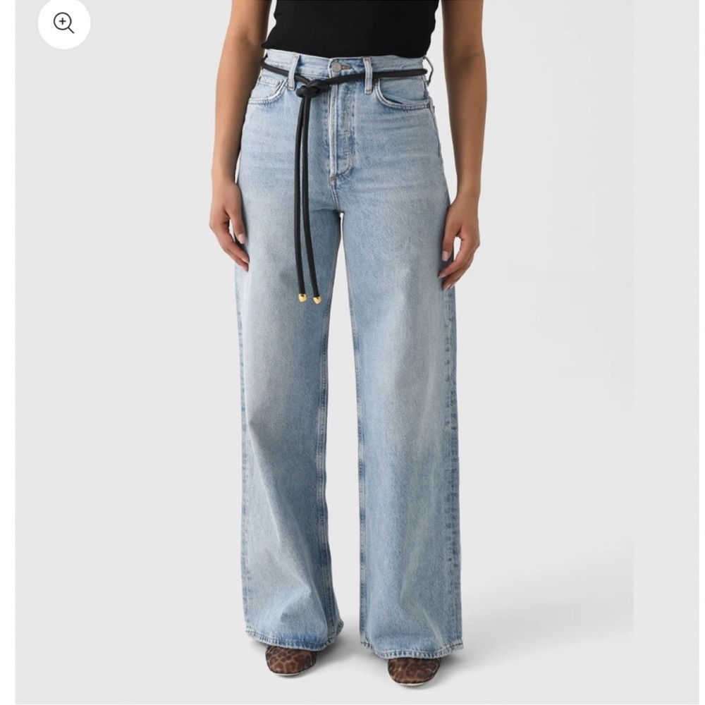 Agolde Dame Light Blue High-Rise Wide Leg Jeans